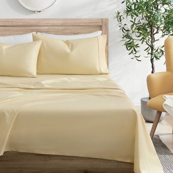 Nwt  100% organic cotton solid full size 4 piece sheet set kindlier - Picture 4 of 6